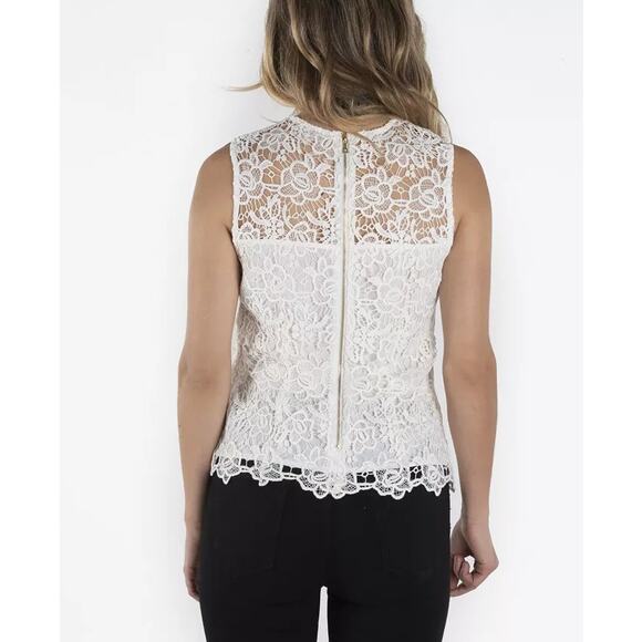 Nanette Lepore Sleeveless Blouse Women's Medium White Lace Coquette Angelcore - Picture 4 of 9